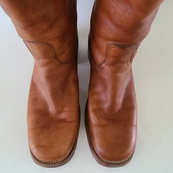 Vintage Mens 13 D Frye Black Label All Leather Square Toe 2563 Campus Boots 70s - Picture 3 of 16